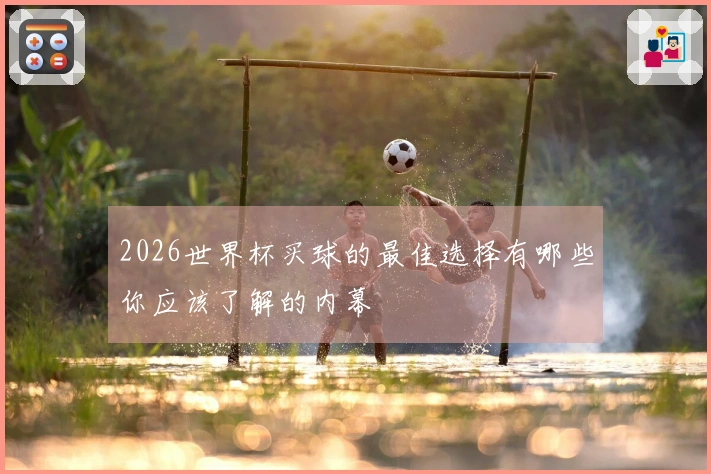 2026世界杯买球的最佳选择有哪些你应该了解的内幕